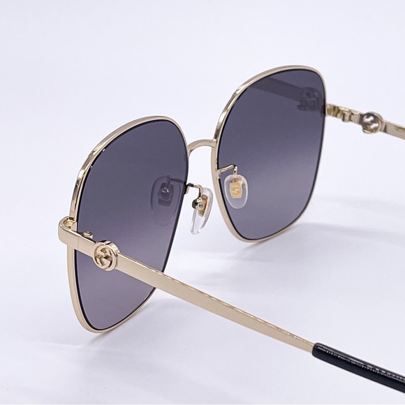 NEW GUCCI GG1089SA 001 + GOLD CHAIN NEW COLLECTION SUNGLASSES GUCCI - Picture 5 of 16